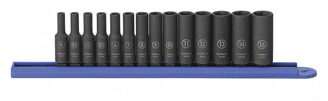 Impact Socket Set 14pc Metric 1/4in Dr
