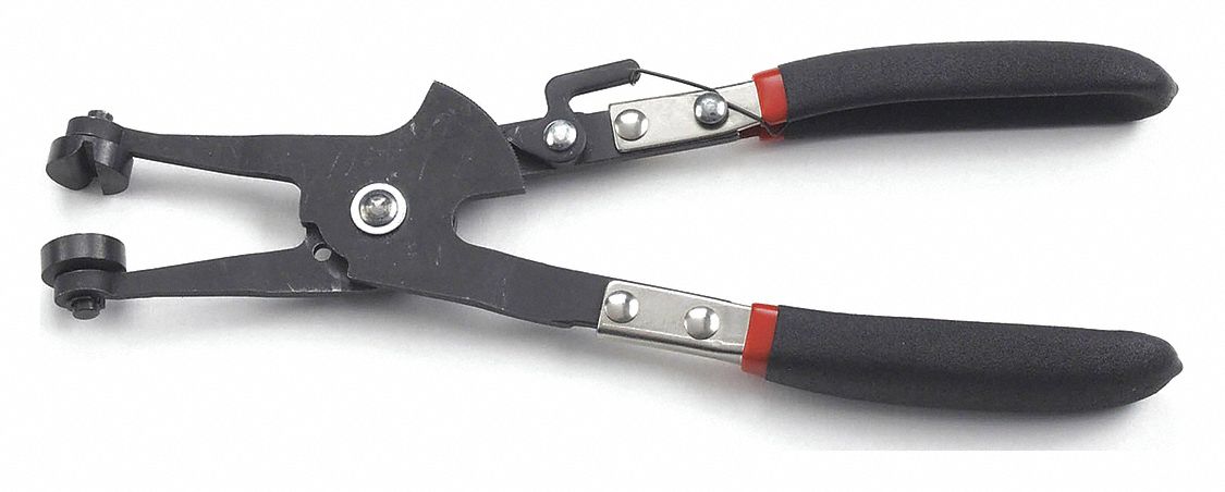 HOSE CLAMP PLIERS, BLACK DOUBLE DIPPED HANDLE, COMFORT GRIP, HOSE CLAMP PLIERS, 10½ IN L, 0.85 LB