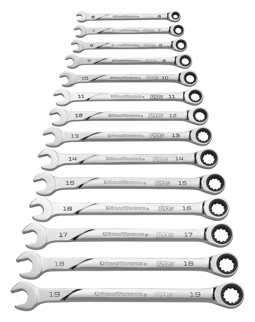 GEARWRENCH, Alloy Steel, Chrome, Combination Wrench Set 41YE4486426 Grainger