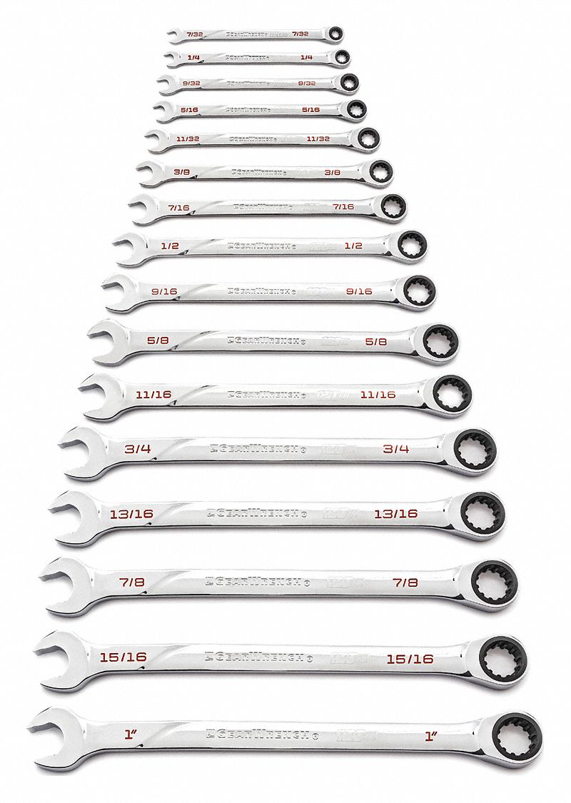 Ratcheting Wrench Set, 16 pc., 120XP