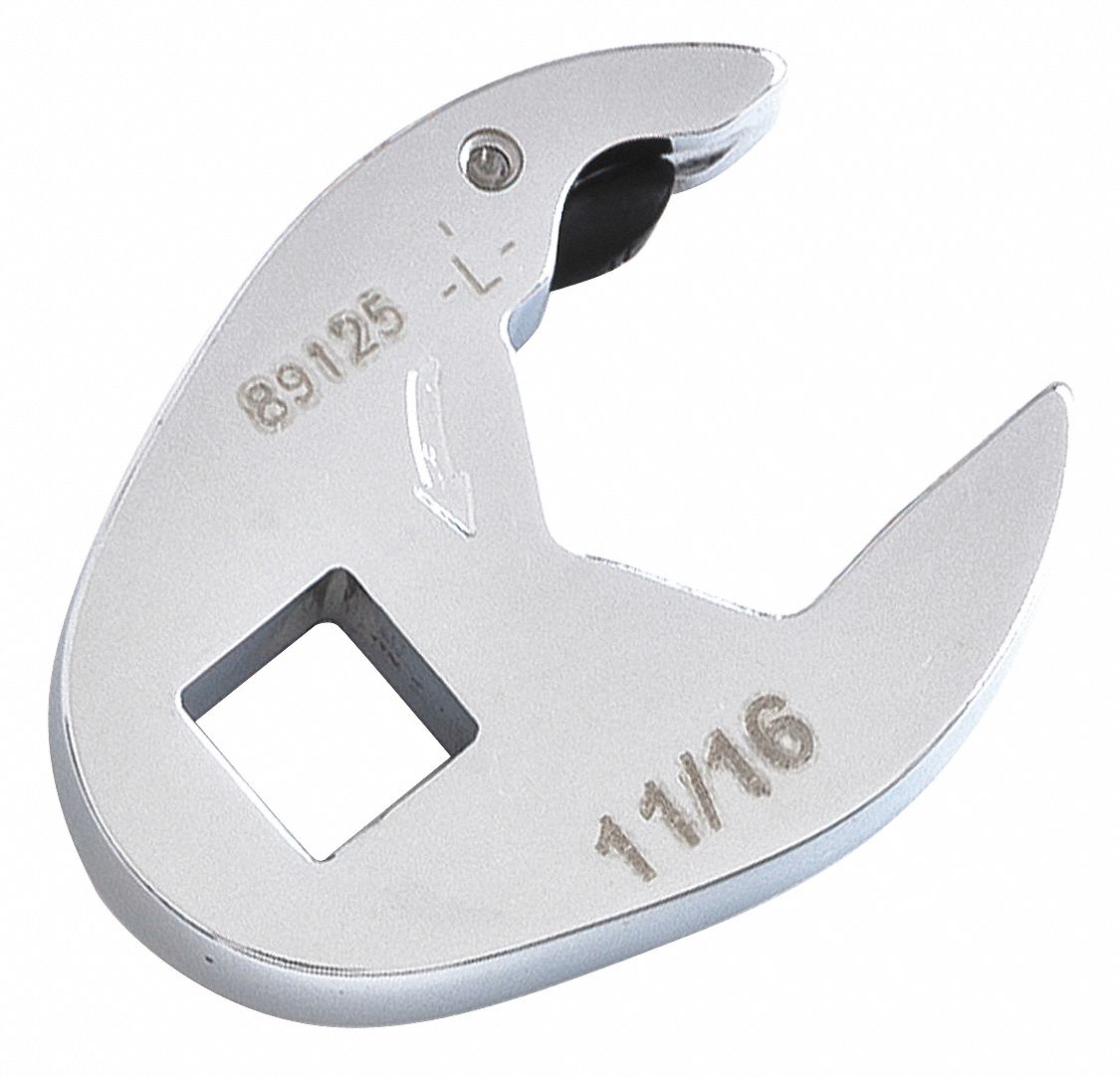GEARWRENCH, Alloy Steel, Chrome, Crowfoot Socket Wrench 41YF5989125