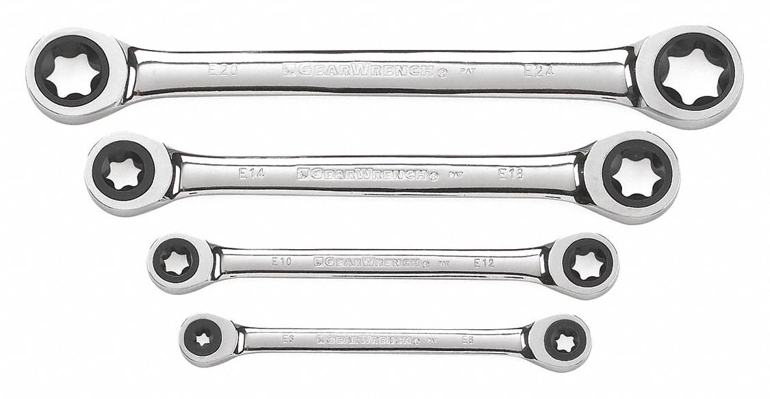 Ratcheting WrenchSet, 4pc,