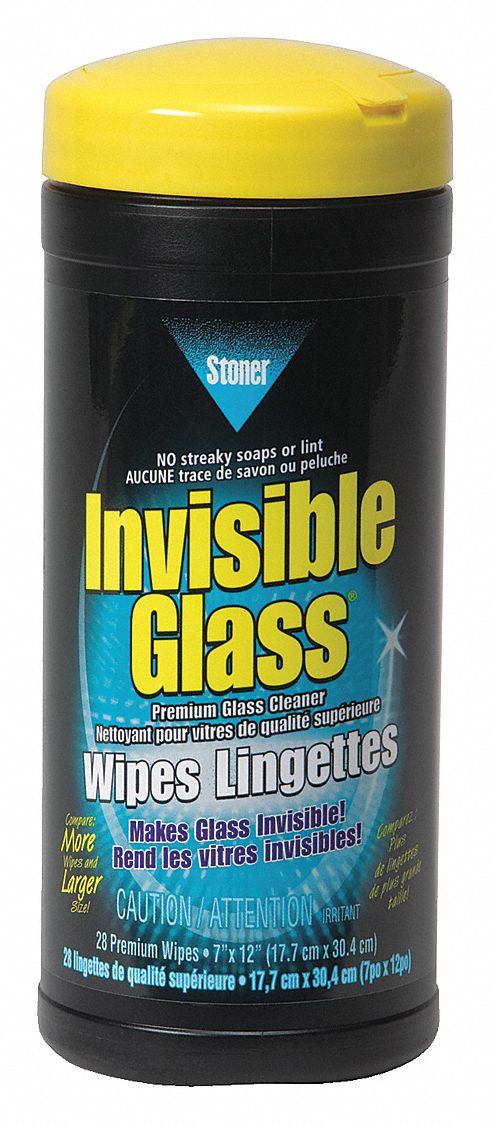 INVISIBLE GLASS WIPES, 25 COUNT, CONTAINER