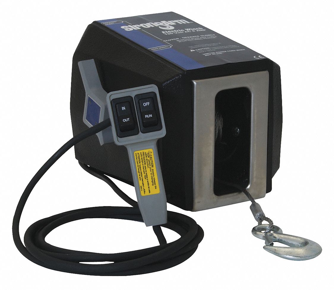 STRONGARM ELECTRIC WINCH, 120V AC,CLUTCH RELEASE,MECHANICAL BRAKE,1200