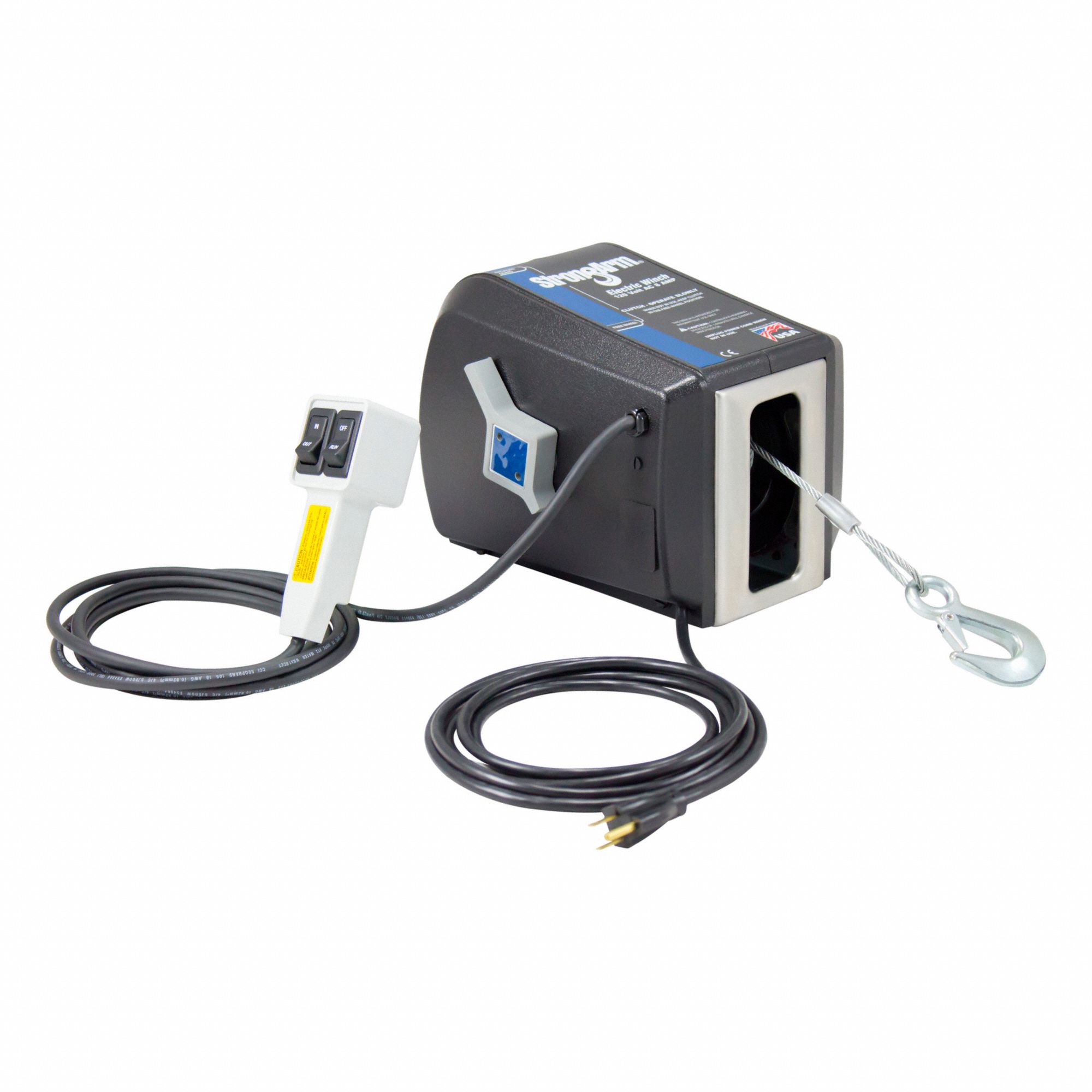 STRONGARM ELECTRIC WINCH, 120V AC,CLUTCH RELEASE,MECHANICAL BRAKE,1200