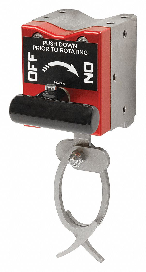 MAG-MATE ON/OFF MAGNETIC HOOK, MAX PULL 110 LB, RED/SILVER, 7 5/8