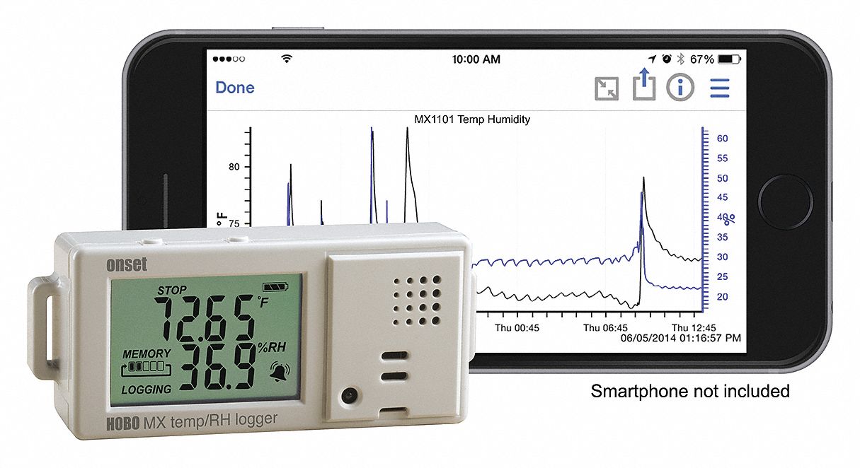 DATA LOGGER,TEMP/HUMIDITY,BLUETOOTH