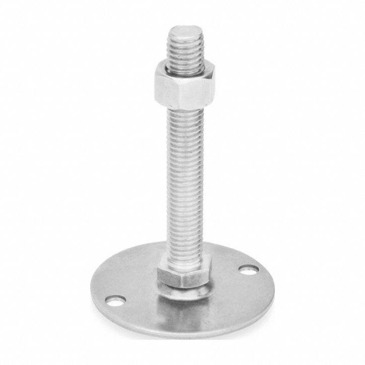 Male-End Leveling Mount: Swiveling Stud, 1/2"-13 Thread Size, 1.57 in, 2, 698 lbf Capacity
