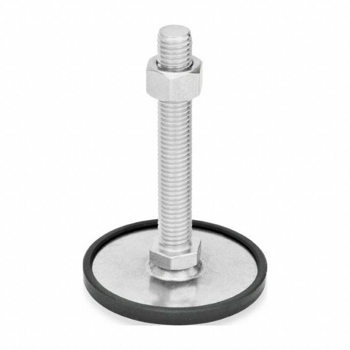 Male-End Leveling Mount: Swiveling Stud, 1/2"-13 Thread Size, 1.57 in, 2, 698 lbf Capacity