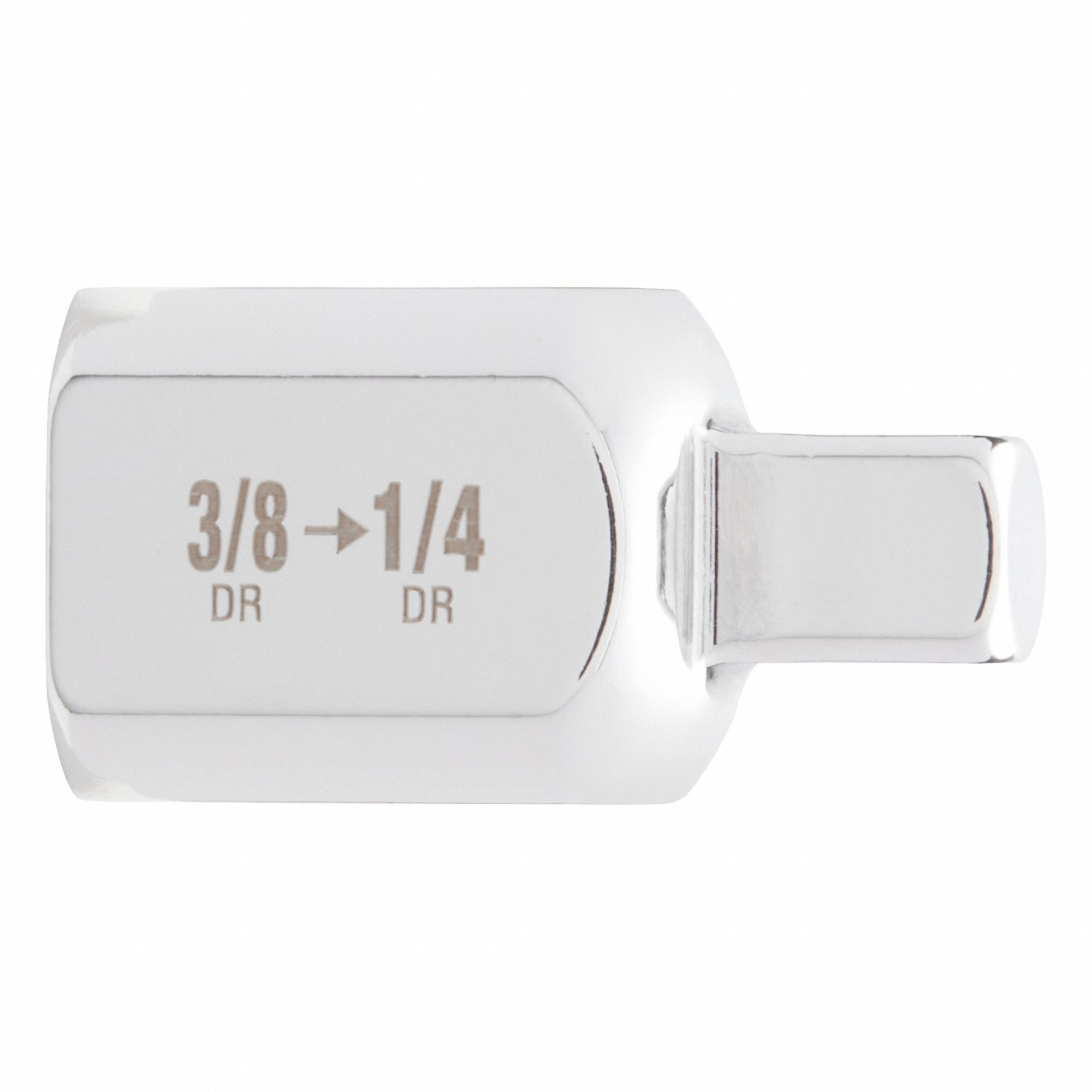 Drive Adapter 3/8 in to 1/4 in: 1/4 in Output Drive Size, Square, 14/25 in Overall Lg