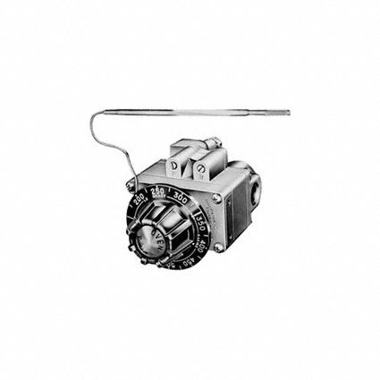 Gas Thermostat: Natural Gas, 300°F to 650°F, 54 in Capillary, 1/2" Pipe, 3/16 in Bulb Dia