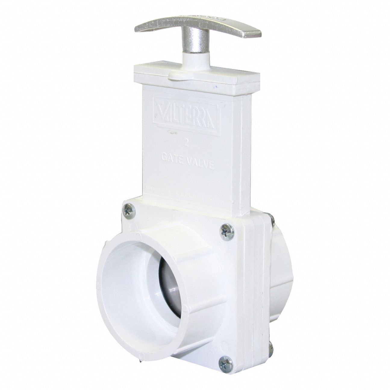 Gate Valve: 2 in Size, PVC, Rising, Slip x Slip, 40 psi CWP, Lever, Solid Wedge