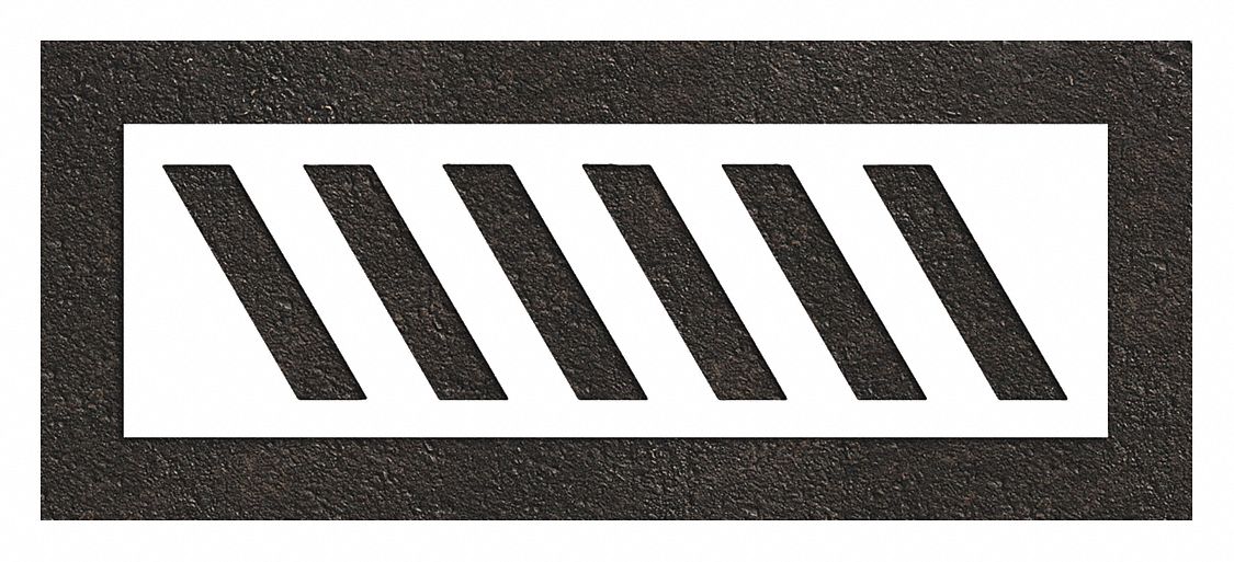 Individual Stencil: Slash (/), 32 in Overall Wd, 96 in Overall Ht, 0.063 in Thick, White