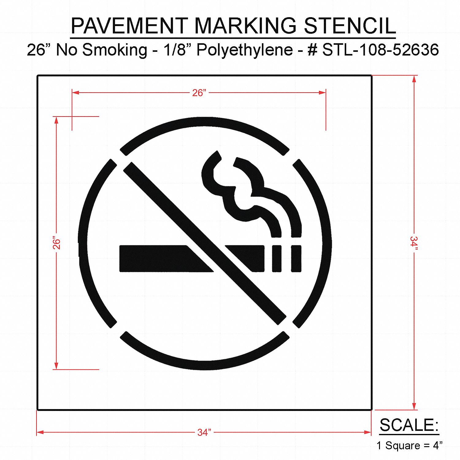 Individual Stencil: Parking Lot Symbols, 26 in x 26 in Message Size (WxH)