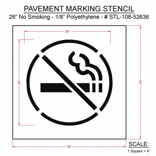 Parking Lot Symbols, 26 in x 26 in Message Size (WxH), Pavement Stencil