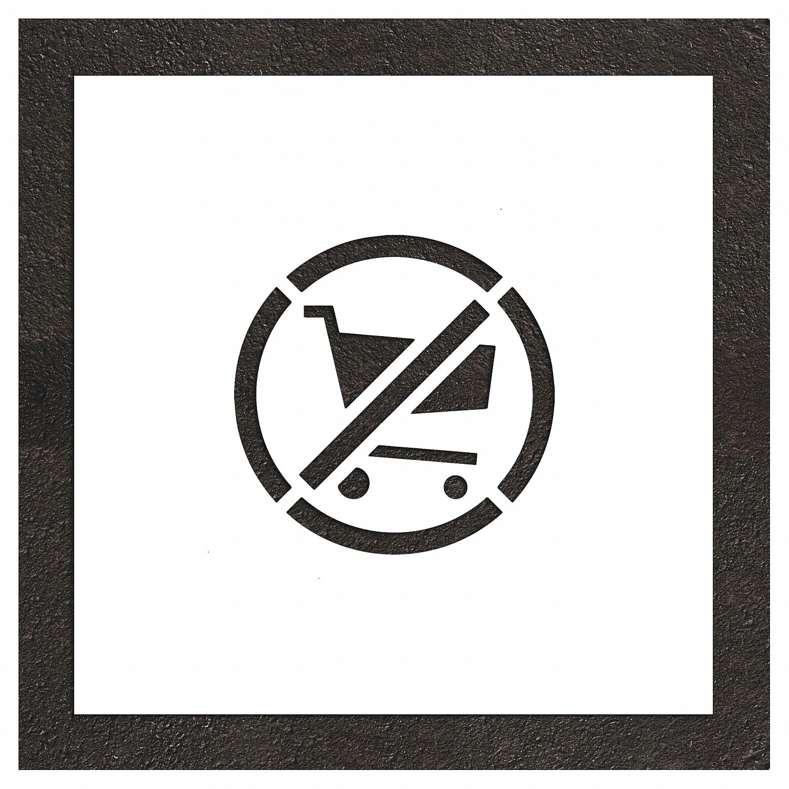 Individual Stencil: Parking Lot Symbols, 16 in Overall Wd, 16 in Overall Ht, 0.063 in Thick, White