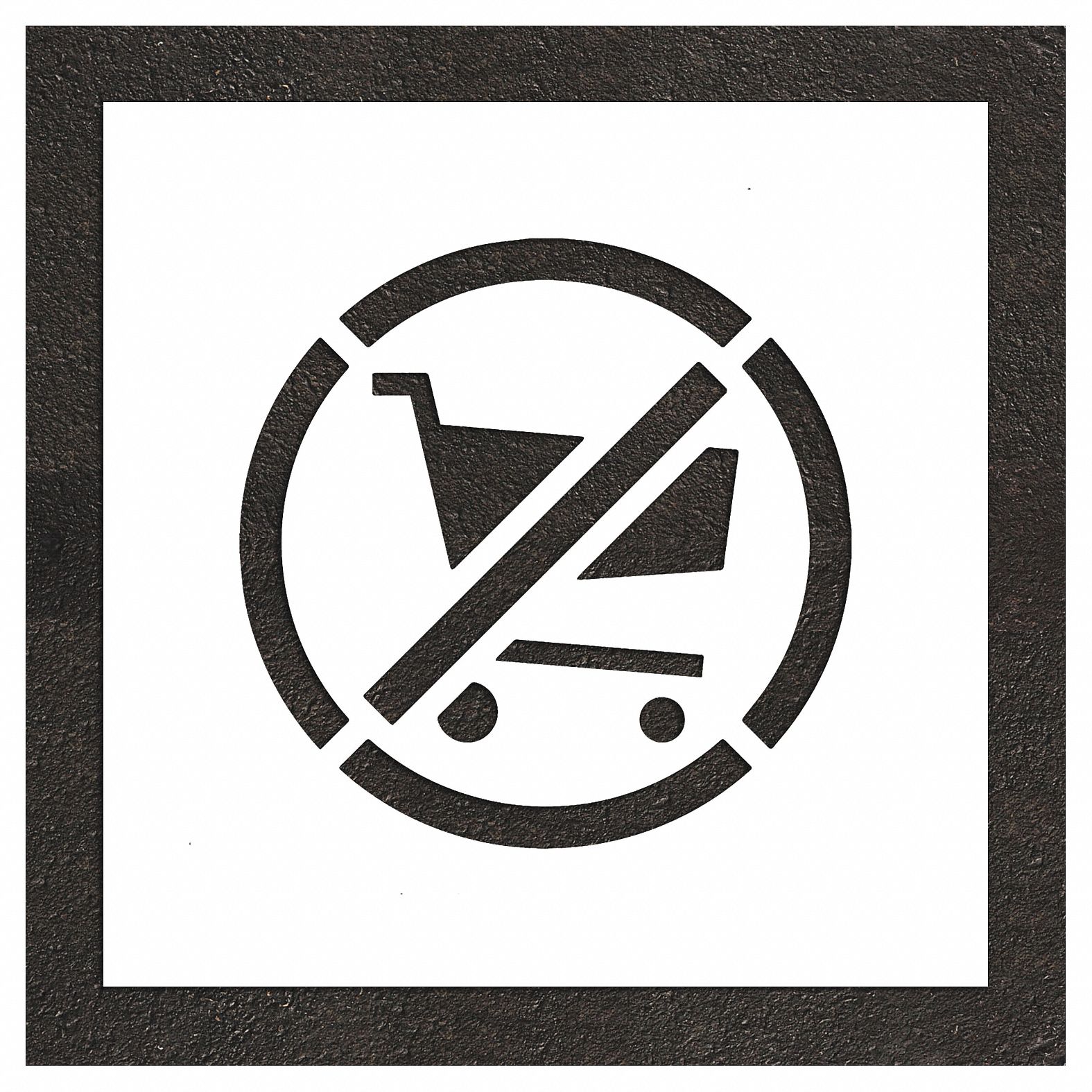 Individual Stencil: Parking Lot Symbols, 26 in Overall Wd, 26 in Overall Ht, 0.063 in Thick, White