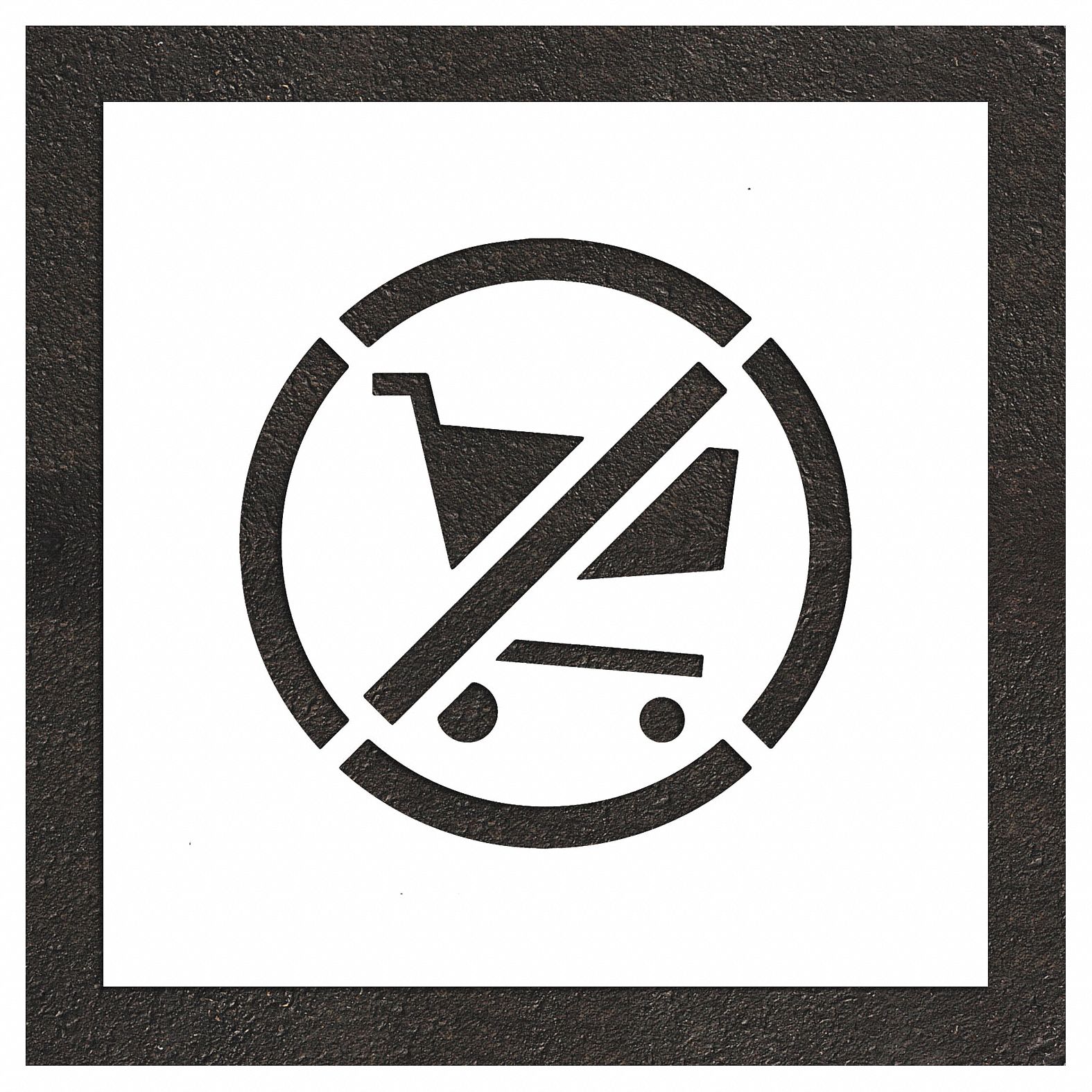 Individual Stencil: Parking Lot Symbols, 26 in Overall Wd, 26 in Overall Ht, 0.125 in Thick, White