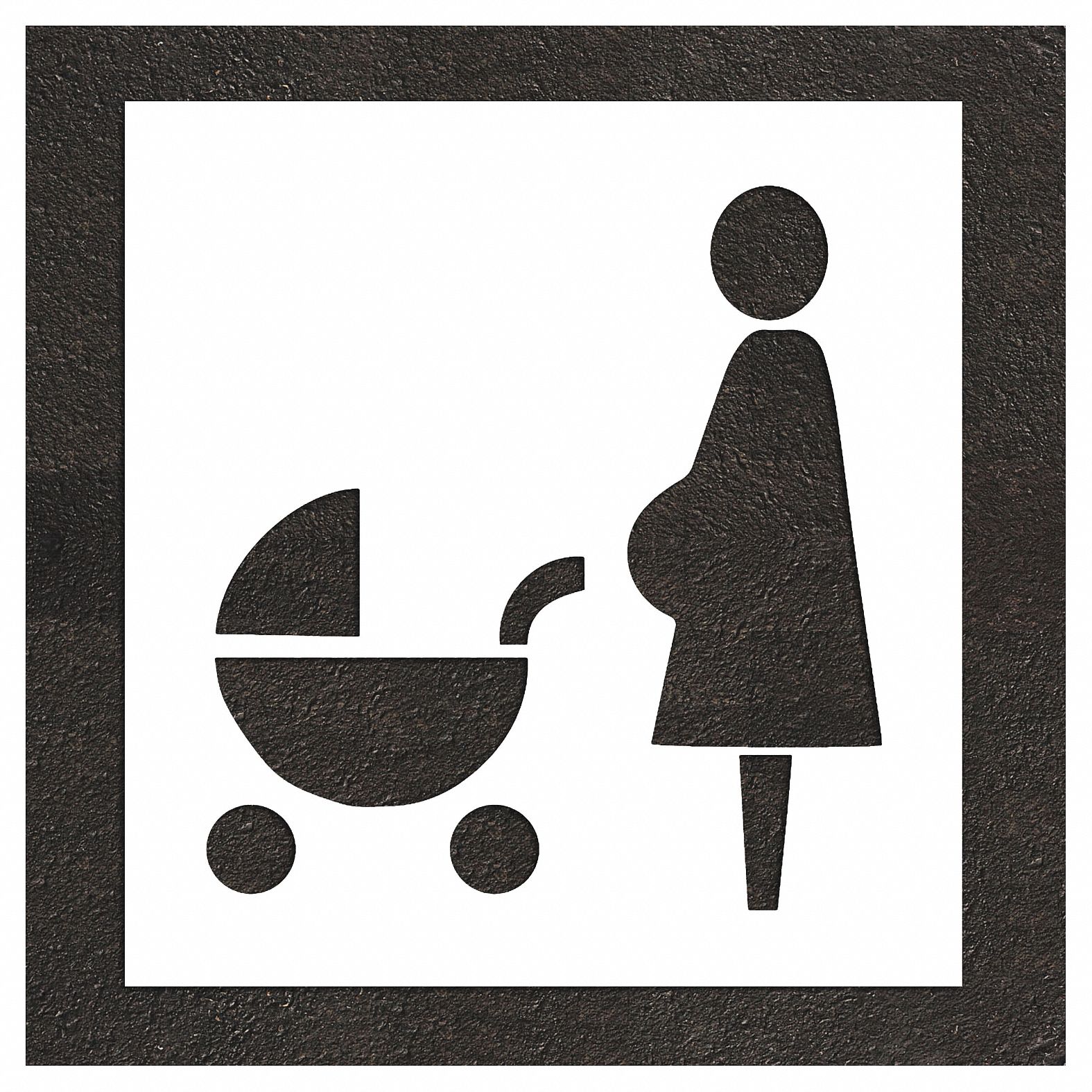 Individual Stencil: Parking Lot Symbols, 41 in Overall Wd, 44 in Overall Ht, 0.063 in Thick