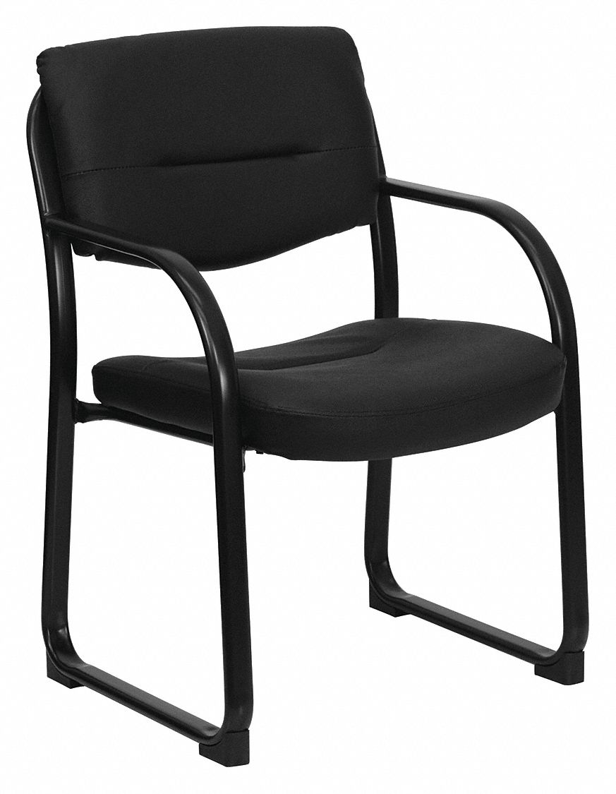 Frame Chair: Black, Black, 0 Casters/Glides, 23 in Overall Wd, 34 in Overall Ht