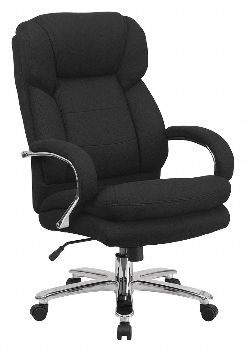 Office Chair: Hercules, Black, Fabric Material, 28 in Back Ht, 22 in Seat Wd