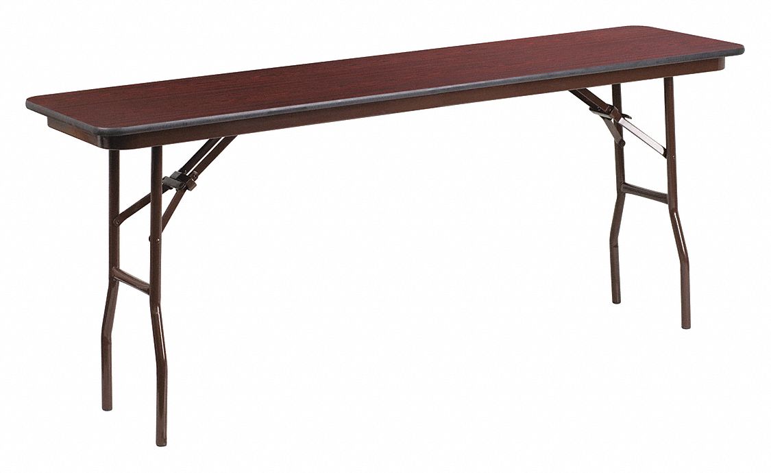 FLASH FURNITURE Rectangular Training Table, Mahogany, 18 inW x 72 in