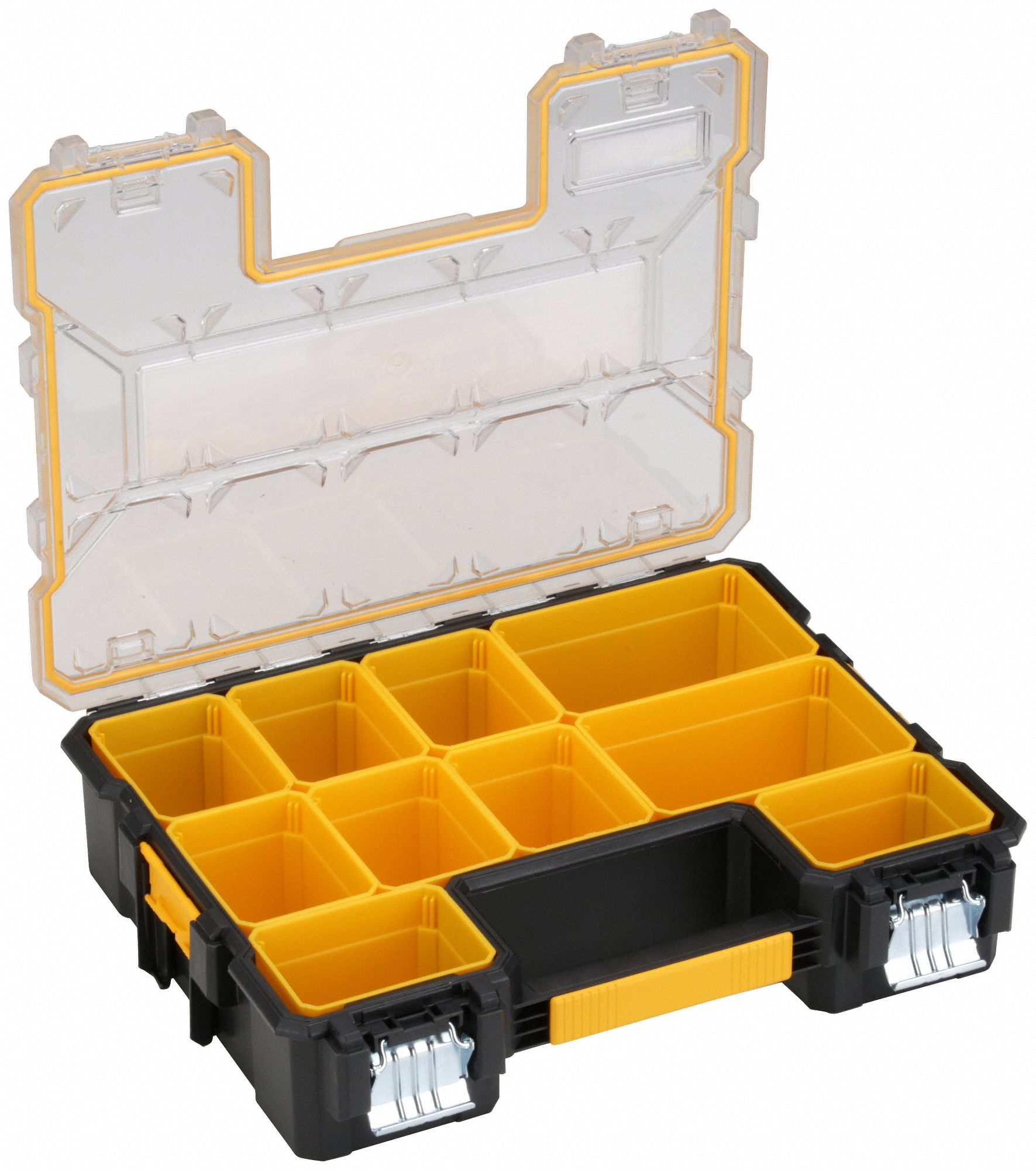 DEWALT Compartment Box: 14 in x 4 1/2 in, Black/Yellow, 10 Compartments ...