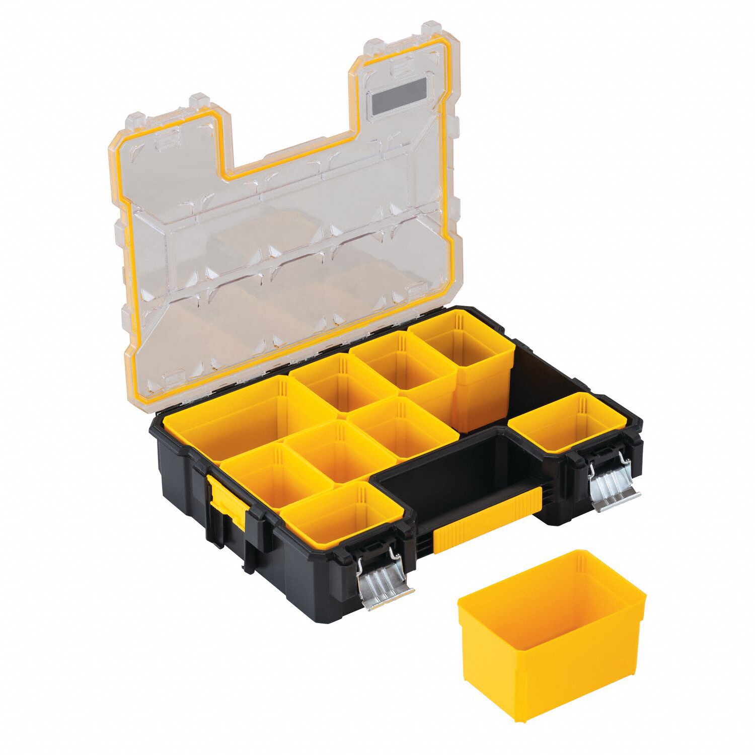 DEWALT Compartment Box: 14 in x 4 1/2 in, Black/Yellow, 10 Compartments ...