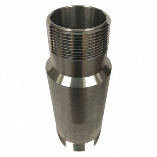 Stainless Steel Nipple, 2-1/2 x Close (2-1/2) S/40 Thread Both Ends (TBE)  304/304L NPT