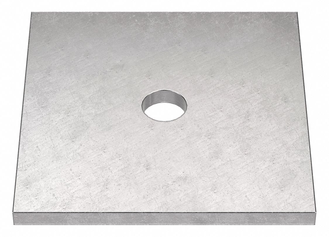 Square Washer: 18-8, Stainless Steel, 1/4 in Screw Sz, 0.313 in In Dia, 0.128 in Max Thick, 18-8