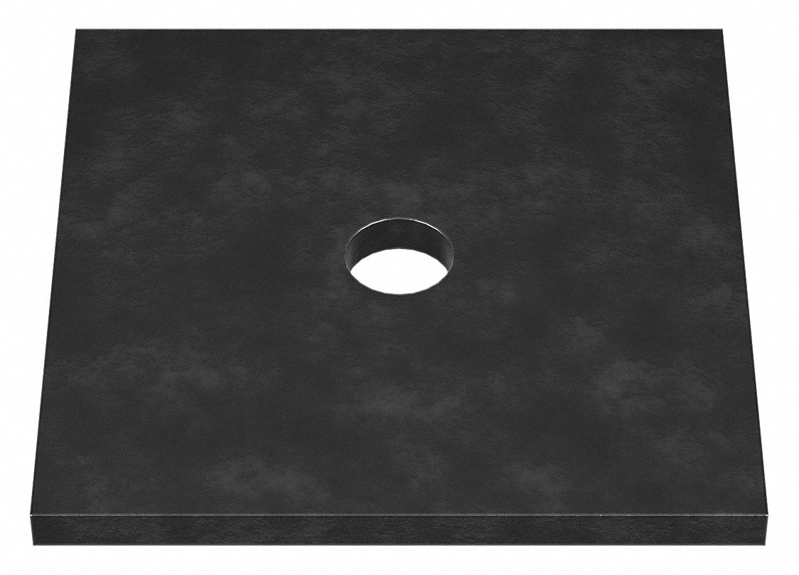 Square Washer: Case Hardened, Black Oxide, Steel, 1/4 in Screw Sz, 0.313 in In Dia, 2 in Washer Lg