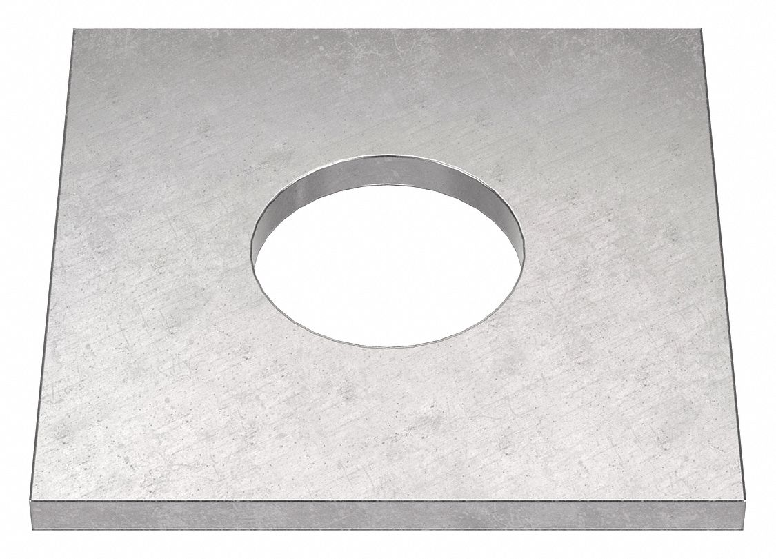 Square Washer: 18-8, Stainless Steel, 3/4 in Screw Sz, 0.813 in In Dia, 0.125 in Max Thick, 18-8