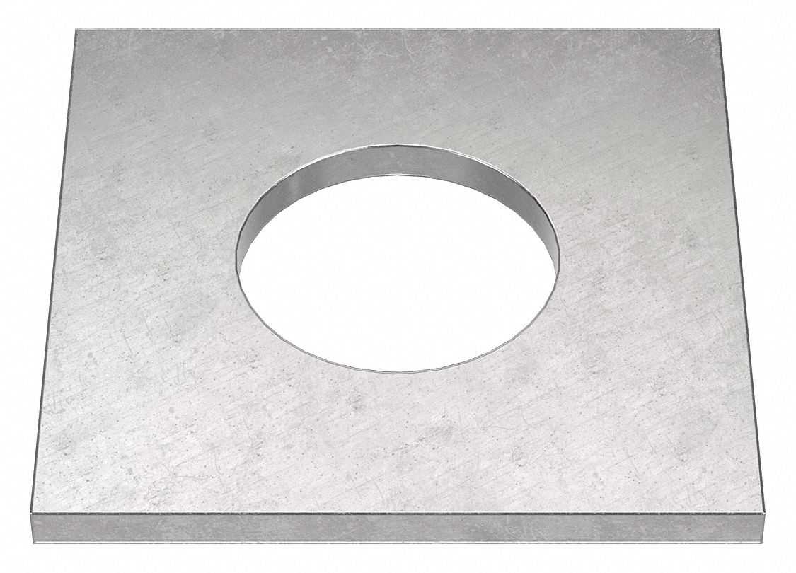 Square Washer: 18-8, Stainless Steel, 7/8 in Screw Sz, 0.938 in In Dia, 0.128 in Max Thick, 18-8