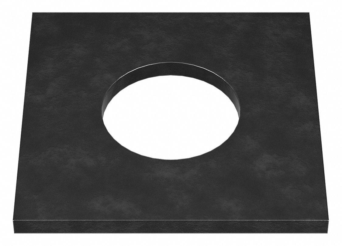 Square Washer: Case Hardened, Black Oxide, Steel, 7/8 in Screw Sz, 0.938 in In Dia, 2 in Washer Lg