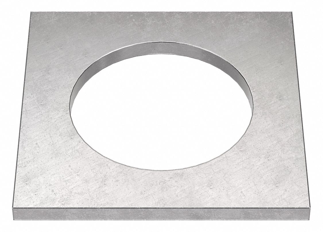 Square Washer: 18-8, Stainless Steel, 1 1/4 in Screw Sz, 1.313 in In Dia, 0.128 in Max Thick, 18-8