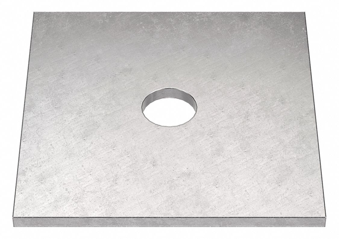 Square Washer: 18-8, Stainless Steel, 1/2 in Screw Sz, 0.563 in In Dia, 0.187 in Max Thick, 18-8