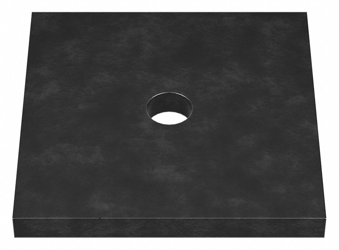 Square Washer: Case Hardened, Black Oxide, Steel, 1/4 in Screw Sz, 0.313 in In Dia, 0.2 in Max Thick