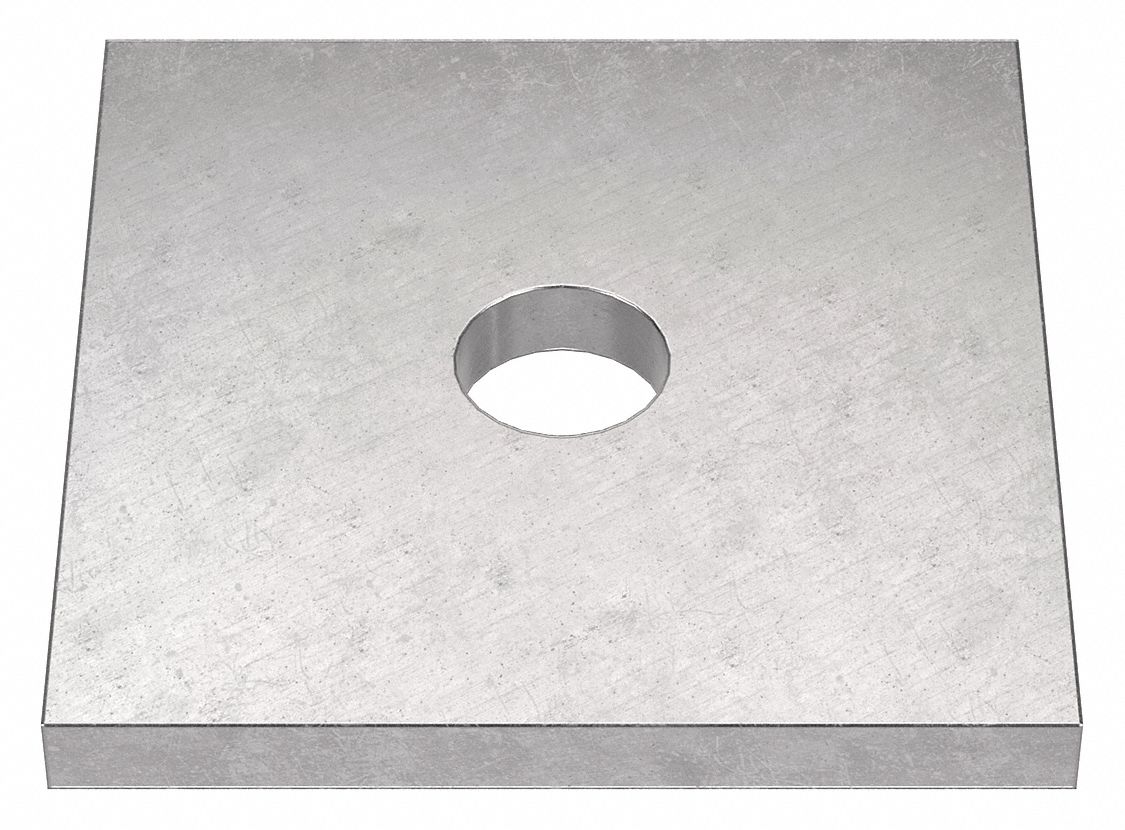 Square Washer: 18-8, Stainless Steel, 3/8 in Screw Sz, 0.438 in In Dia, 0.2 in Max Thick, 18-8