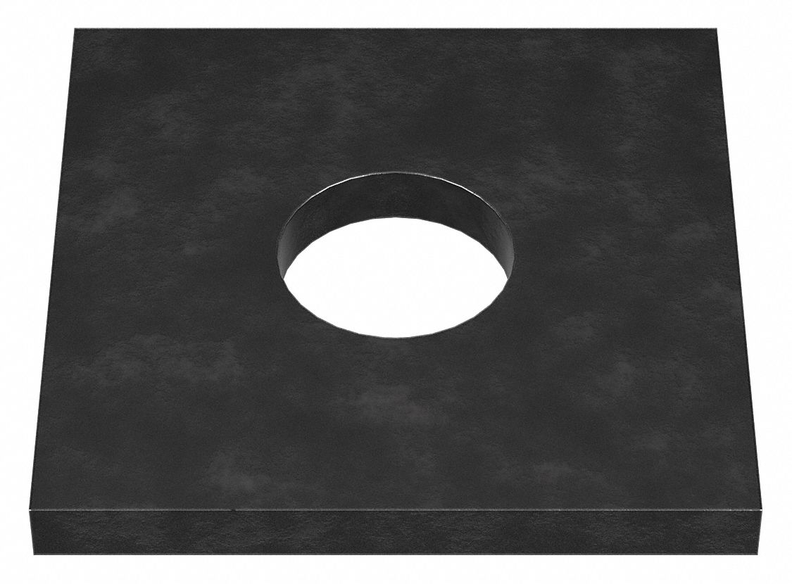 Square Washer: Case Hardened, Black Oxide, Steel, 5/8 in Screw Sz, 0.688 in In Dia, 0.2 in Max Thick