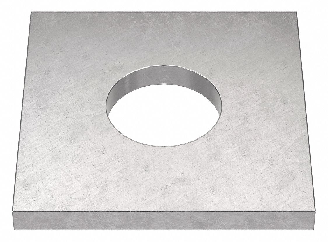 Square Washer: 18-8, Stainless Steel, 3/4 in Screw Sz, 0.813 in In Dia, 0.2 in Max Thick, 18-8