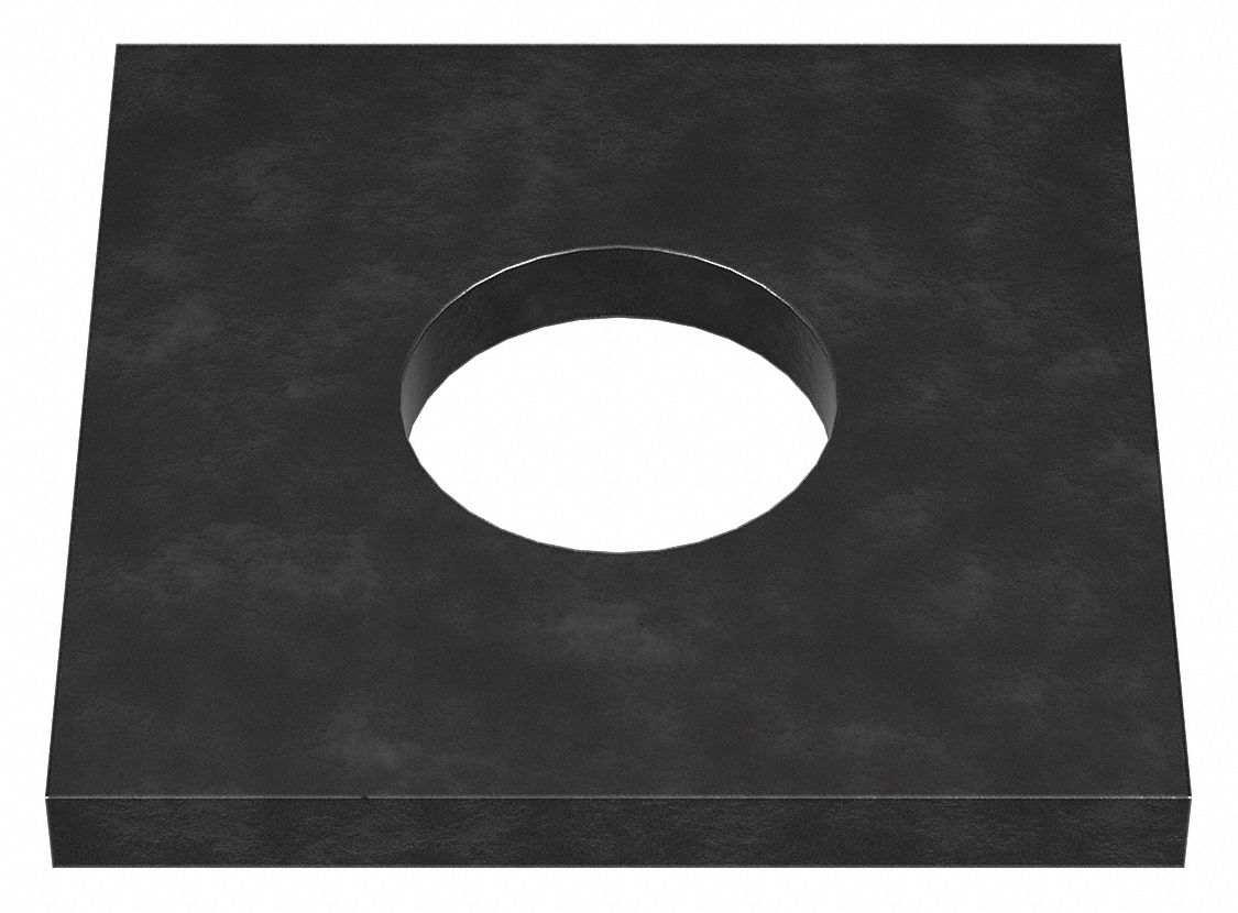 Square Washer: Case Hardened, Black Oxide, Steel, 3/4 in Screw Sz, 0.813 in In Dia, 0.2 in Max Thick