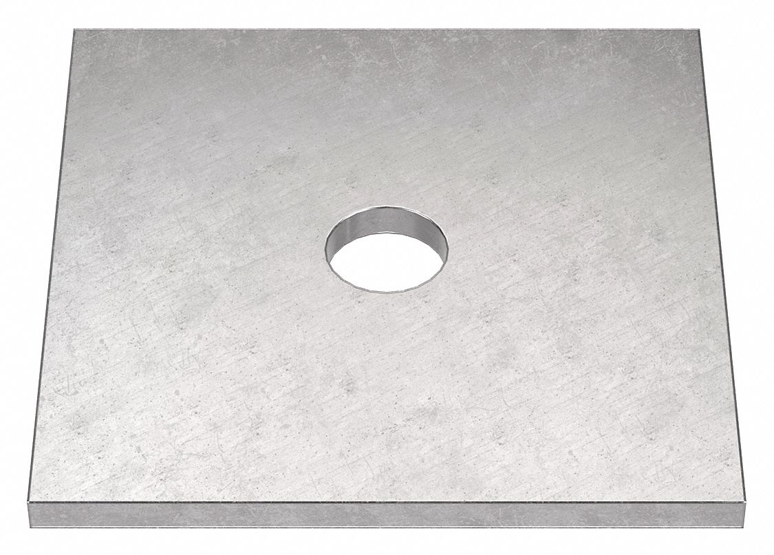 Rectangular Washer: 18-8, Stainless Steel, 3/4 in Screw Sz, 0.813 in In Dia, 0.25 in Max Thick, 18-8