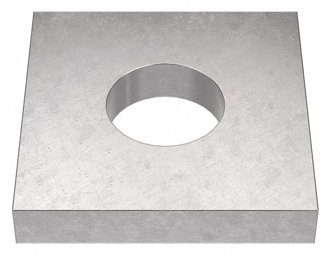 Rectangular Washer: 18-8, Stainless Steel, 7/8 in Screw Sz, 0.938 in In Dia, 0.39 in Max Thick, 18-8