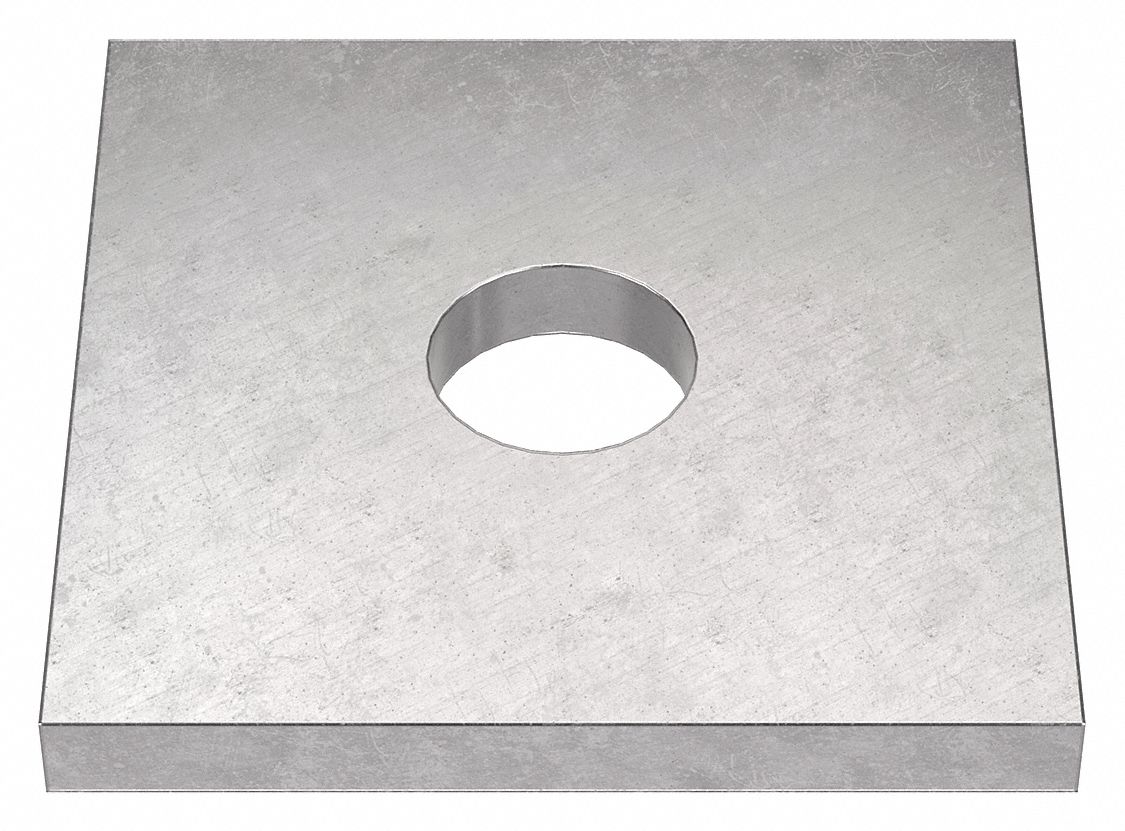 Rectangular Washer: 18-8, Stainless Steel, 5/8 in Screw Sz, 0.563 in In Dia, 0.39 in Max Thick, 18-8