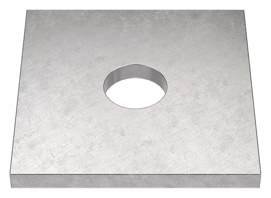 Slotted Square Washer: 18-8, Stainless Steel, 3/4 in Screw Sz, 0.813 in In Dia, 0.265 in Max Thick