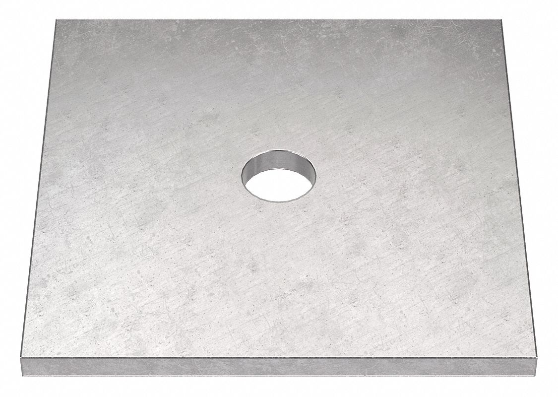 Slotted Rectangular Washer: 18-8, Stainless Steel, 5/8 in Screw Sz, 0.688 in In Dia, 3 in Washer Wd