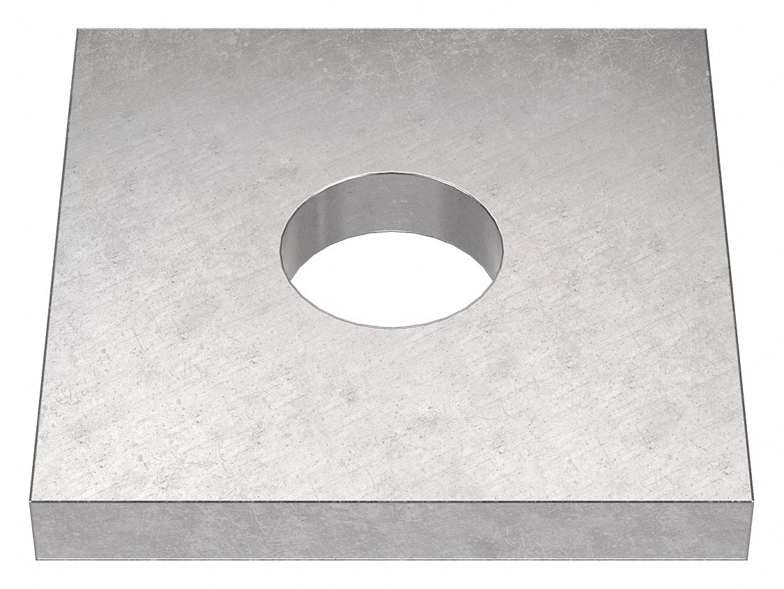 Square Washer: 18-8, Stainless Steel, 1 1/4 in Screw Sz, 1.313 in In Dia, 0.515 in Max Thick, 18-8