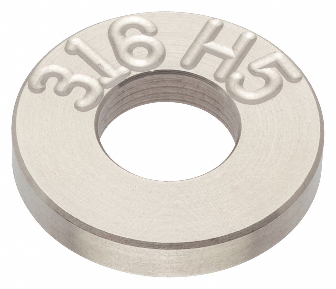 Flat Washer: 316 H5, Stainless Steel, 1/4 in Screw Sz, 0.281 in In Dia, 5/8 in Out Dia, 316