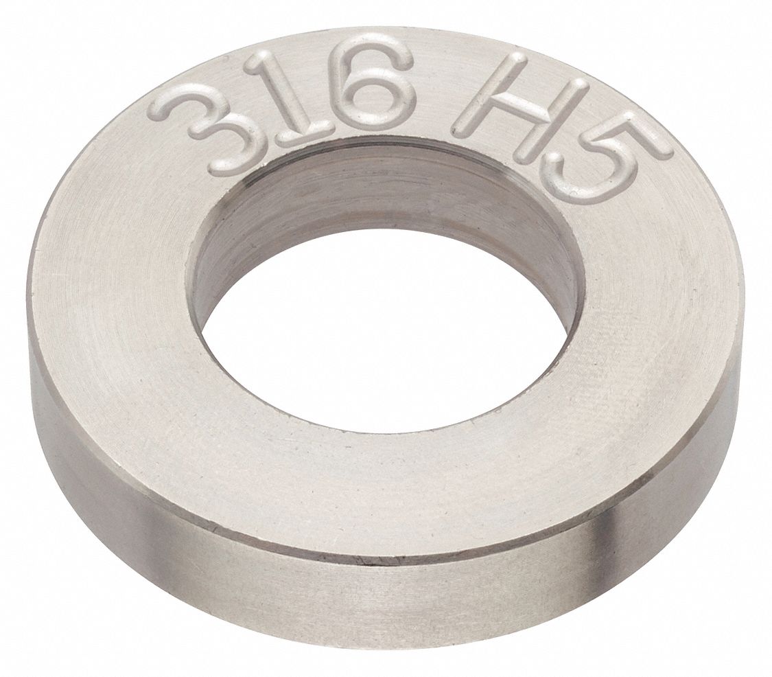 Flat Washer: 316 H5, Stainless Steel, 1/2 in Screw Sz, 0.531 in In Dia, 1 1/16 in Out Dia, 316