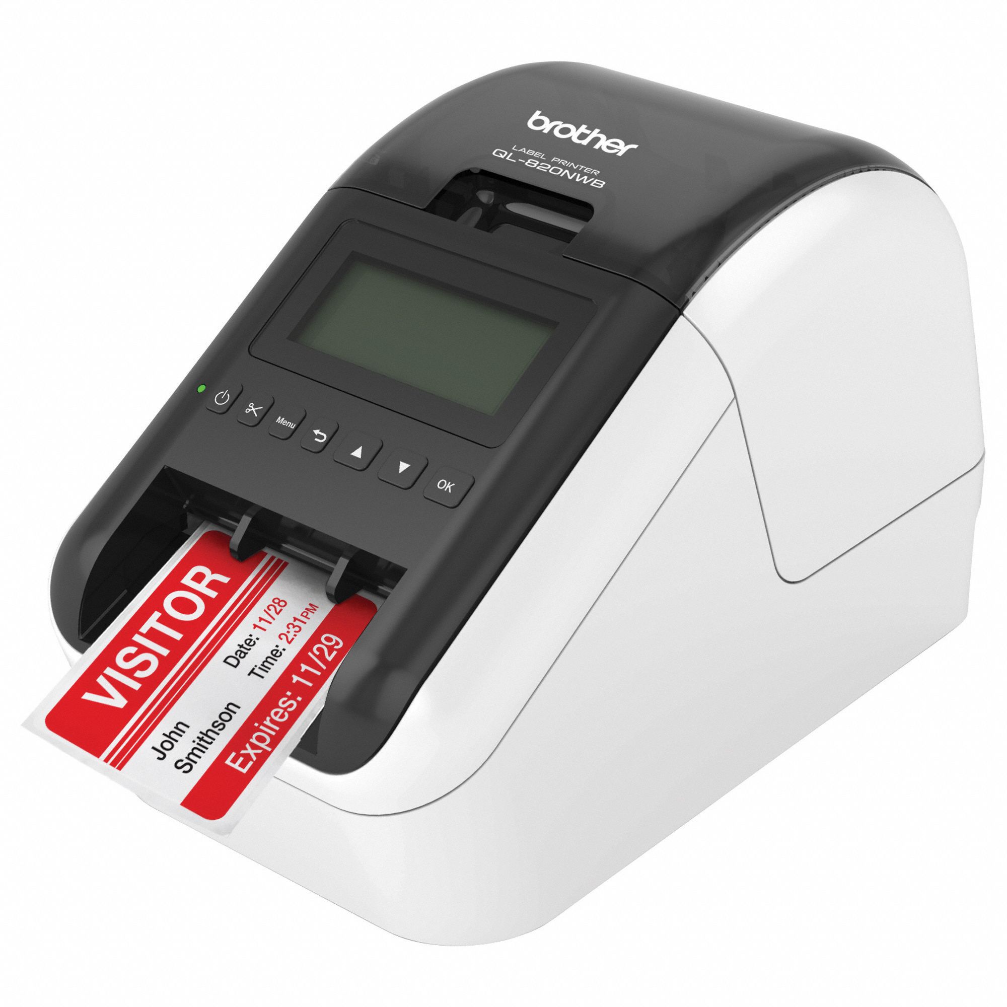 BROTHER Label Printer 2.3 in Max. Print Wd, 300 dpi/600 dpi, 1.84 in